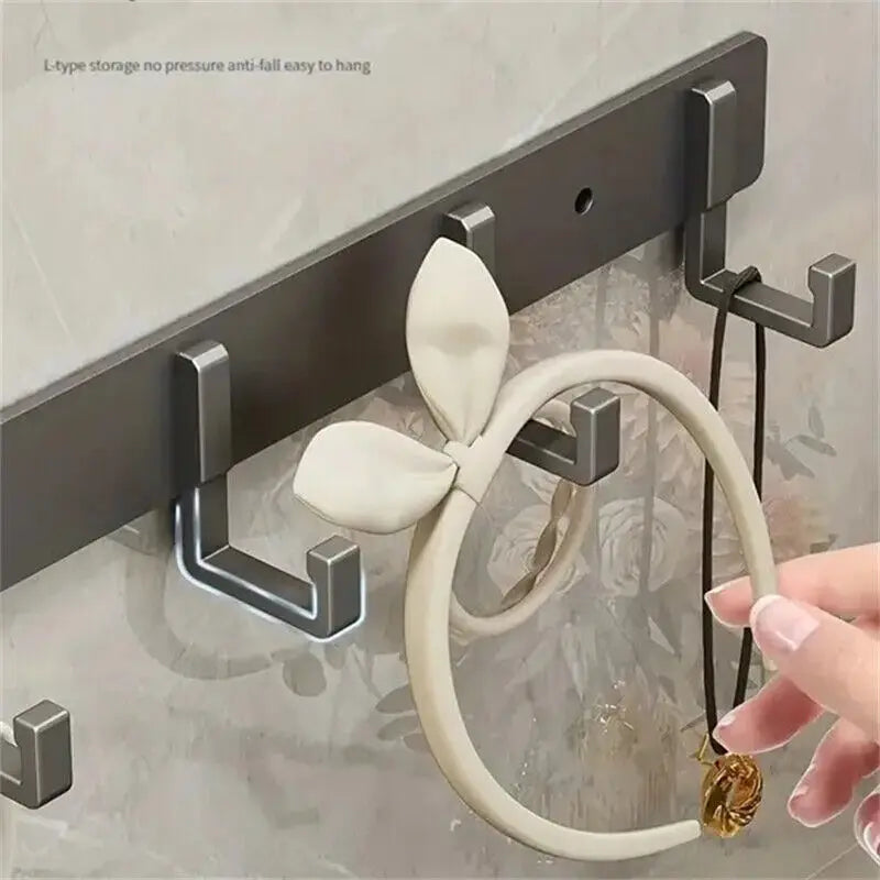 1pc 3 To 7 Hooks Metal Hooks Holder Aluminum Key Coat Clothes Door Holder Rack Hook Wall Mounted Hanger