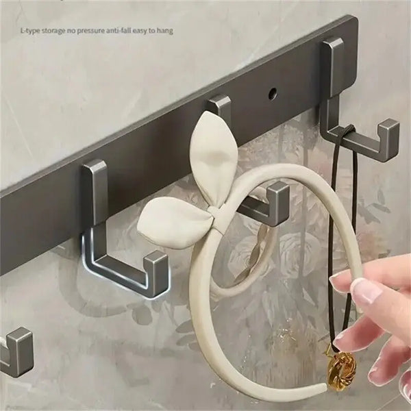 1pc 3 To 7 Hooks Metal Hooks Holder Aluminum Key Coat Clothes Door Holder Rack Hook Wall Mounted Hanger