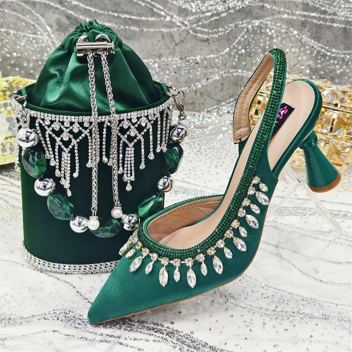 Latest Women Heels Shoes and Bags Set - ED-67