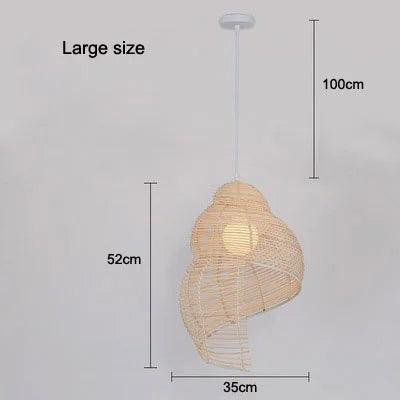 Handmade Bamboo Conch Chandelier Retro Chinese Restaurant Bar Lamp Creative Personality Cafe Teahouse Decorative Pendent Light