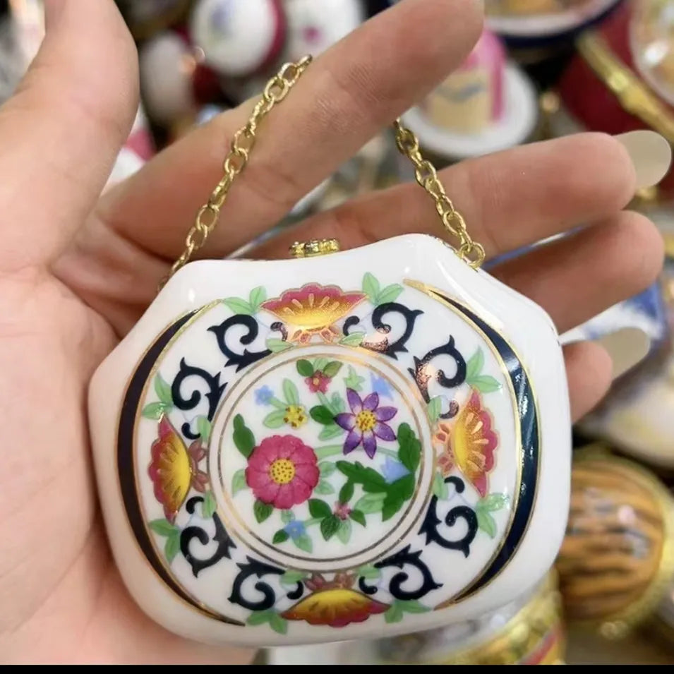 Ceramics Flower Jewelry Storage Box Vase Flower Basket Jewelry Case Storage Jewelry Organizer Display Gifts Home Decor Ornament