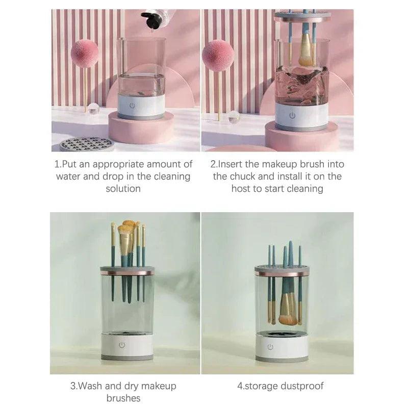 Women Eye Shadow Brush Cleaning Tool Portable Electric Makeup Brush Cleaner Machine With USB Charging Automatic Cosmetic Brush - Gifts for You 'n Me