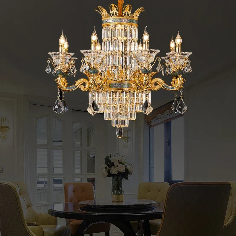 Copper Crystal Chandelier 34-Head D163cm