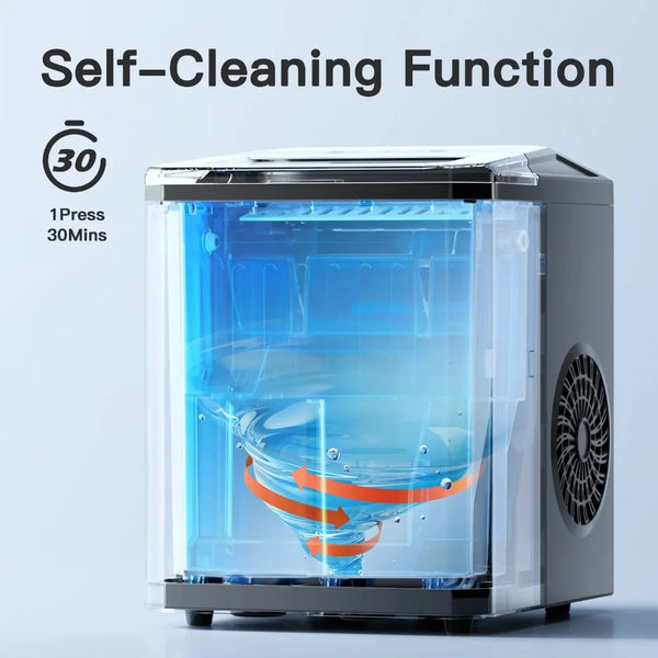 Countertop Ice Maker 26 lbs/24h 9 Cubes/6 Mins with Self-Cleaning Bullet Ice Maker for Home Office Bar Party,home appliance,bar