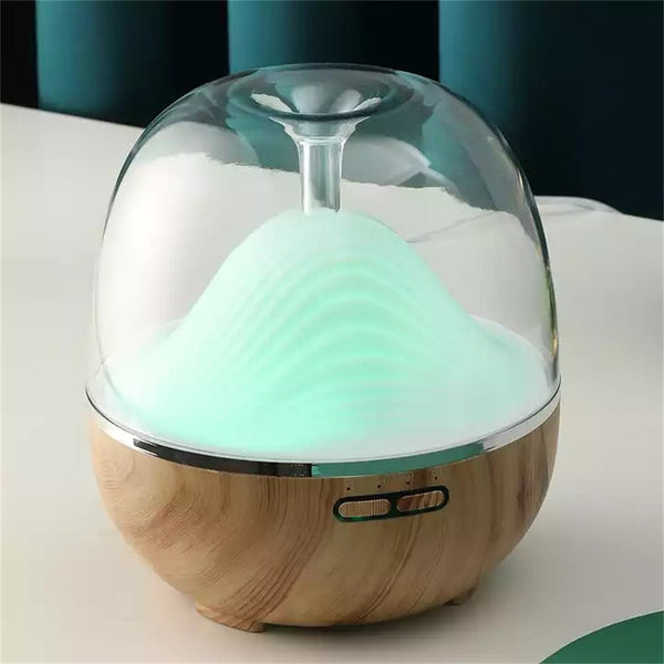 Wood Grain 600 ml Essential Oil Aroma Diffuser with 7 Color LED Lights