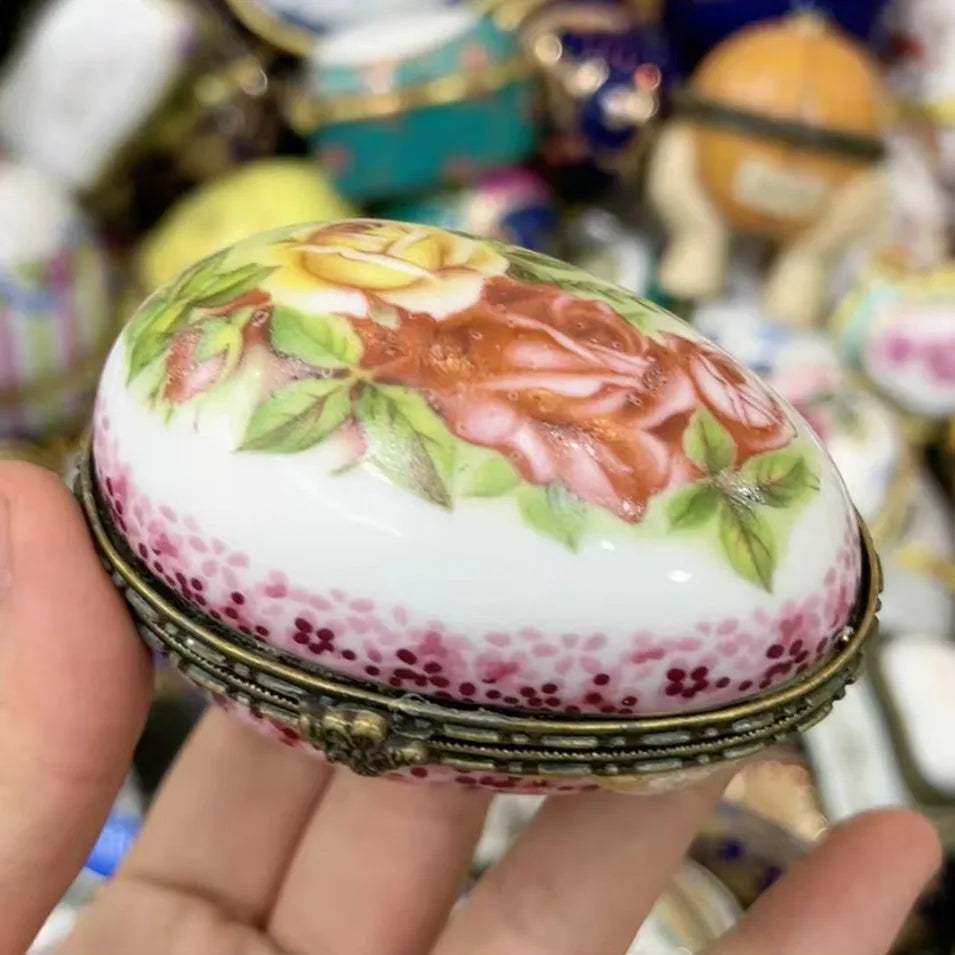 Ceramics Flower Jewelry Storage Box Vase Flower Basket Jewelry Case Storage Jewelry Organizer Display Gifts Home Decor Ornament