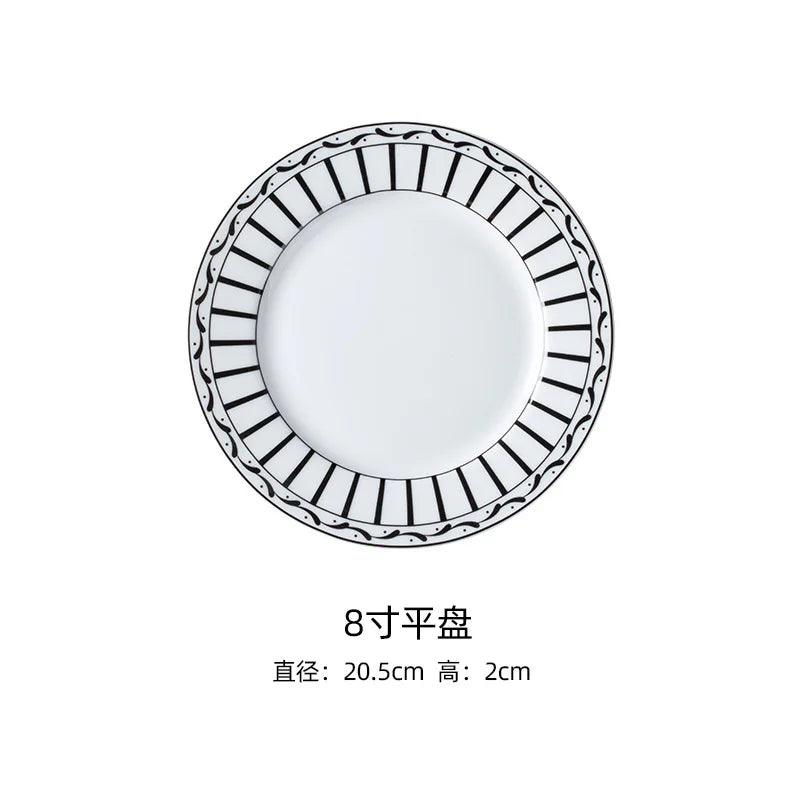Bone china plates, coffee cups, home high-end shallow flat plates, Western cuisine plates, steak plates, creative hotel meals
