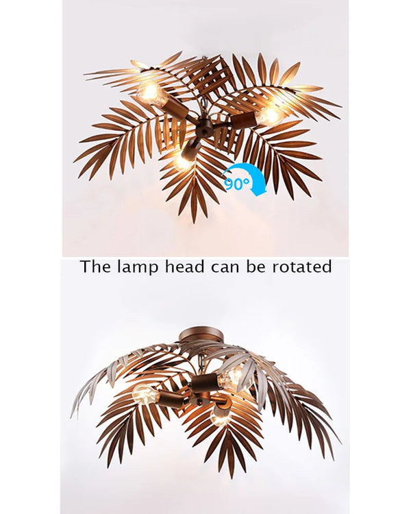 Retro tropical coconut leaf ceiling lighting E27/E26 unique rustic tree lamp living room bedroom cafe restaurant chandelier