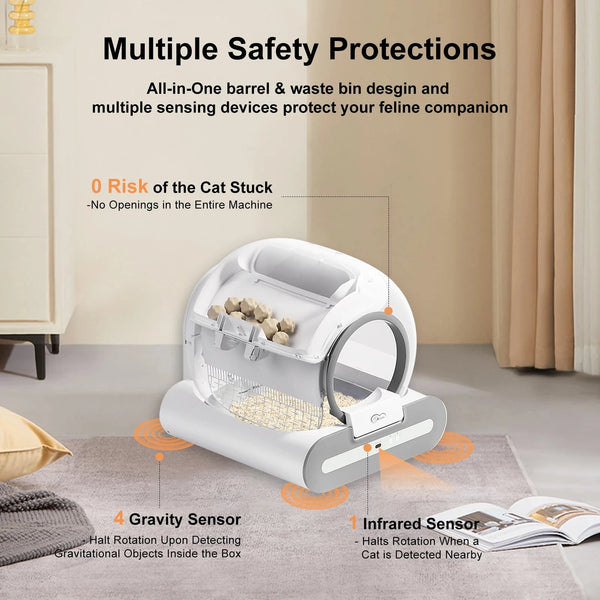 DOEL  Automatic Cat Litter Box Self Cleaning with App Control & Cat Litter Mat Smart Cat Toilet for Multiple Large Cats DSers Fulfillment