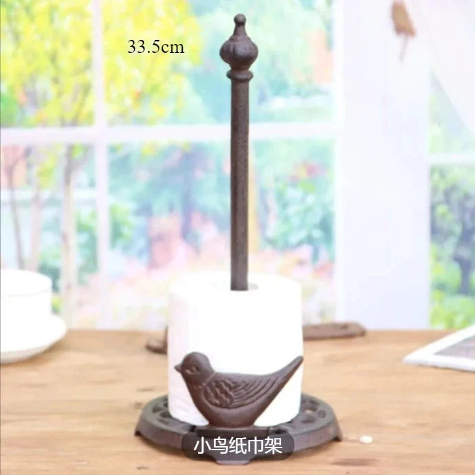 Vertical Giraffe Tissue Holders European Style Creative Cast Iron Handicraft Roll Paper Holder Kitchen Paper Home Storage Rack Gifts for You 'n Me