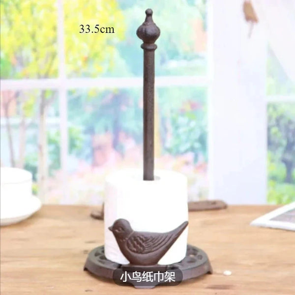 Vertical Giraffe Tissue Holders European Style Creative Cast Iron Handicraft Roll Paper Holder Kitchen Paper Home Storage Rack Gifts for You 'n Me