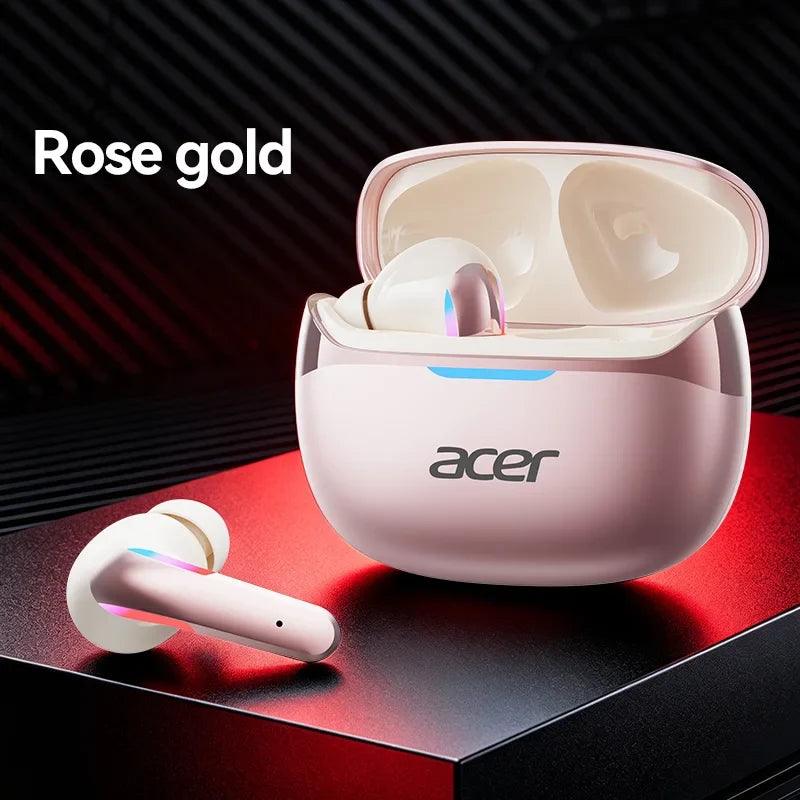 Acer Ohr829 Wireless Headphones Bluetooth 6.0 Low-Latency Gaming Headphones Enc Call Noise Reduction Surround Stereo Sound Comfortable to Wear Long Battery Life Compatible with Mobile Phones and Tablets