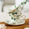 Elegant Camellia Painted Mugs Porcelain Cup&saucer Tableware Coffee Mug Dining Table Afternoon Tea Teacup Fruits Juice Cup