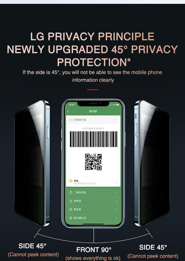 200D Anti Glare Tempered Glass For iPhone 13 12 11 14 Pro Max Mini Privacy Screen Protector iPhone 14 7 8 Plus XR X Screen Glass Anti Spy Tempered Glass Screen Protector Full Coverage