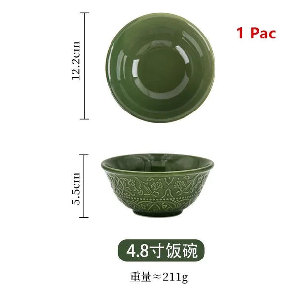 New vegetable plate ceramic fish plate retro tableware set combination
