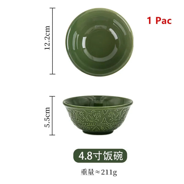 New vegetable plate ceramic fish plate retro tableware set combination