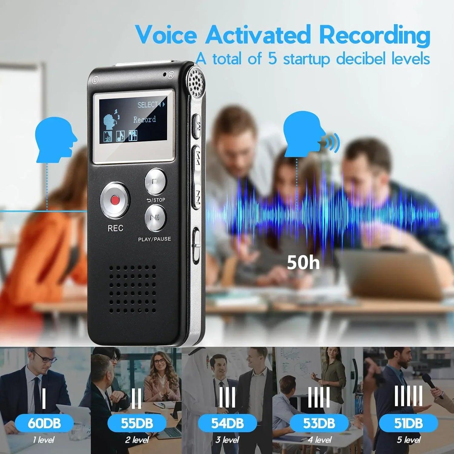 Voice Activated Digital Recorder Portable Lecture Audio Recorder N28