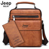 JEEP BULUO Men's Crossbody Shoulder Bags Split Leather Handbag Fashion Business Man Messenger Bag High quality Tote Hot