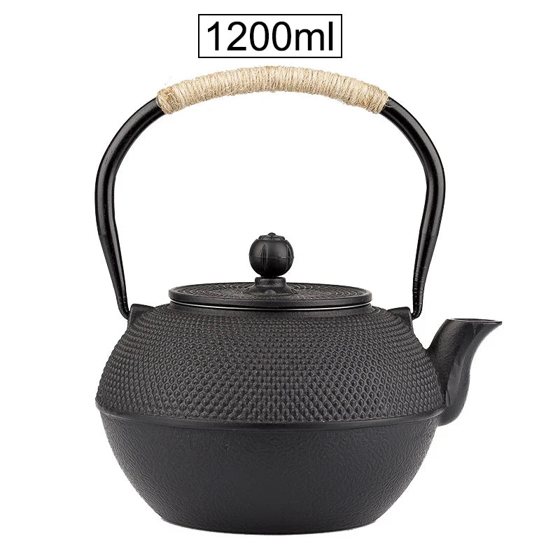 UPORS Japanese Iron Tea Pot with Stainless Steel Infuser Cast Iron Teapot Tea Kettle for Boiling Water Oolong Tea 600/800/1200ML