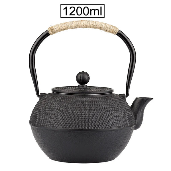 UPORS Japanese Iron Tea Pot with Stainless Steel Infuser Cast Iron Teapot Tea Kettle for Boiling Water Oolong Tea 600/800/1200ML
