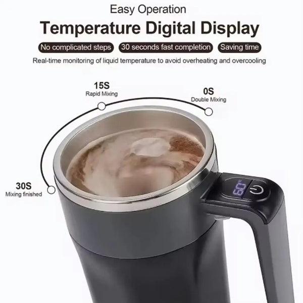 Automatic Stirring Mug - Stainless Steel Drinkware