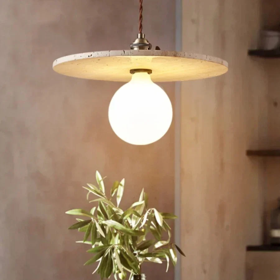 Aluminum LED Pendant Light Travertine E27 Base