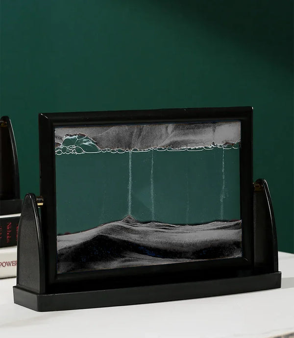 3D Rotatable Moving Sandscape Hourglass Quicksand Art Picture Square Glass Flowing Sand Painting Home Decor Children's Gifts