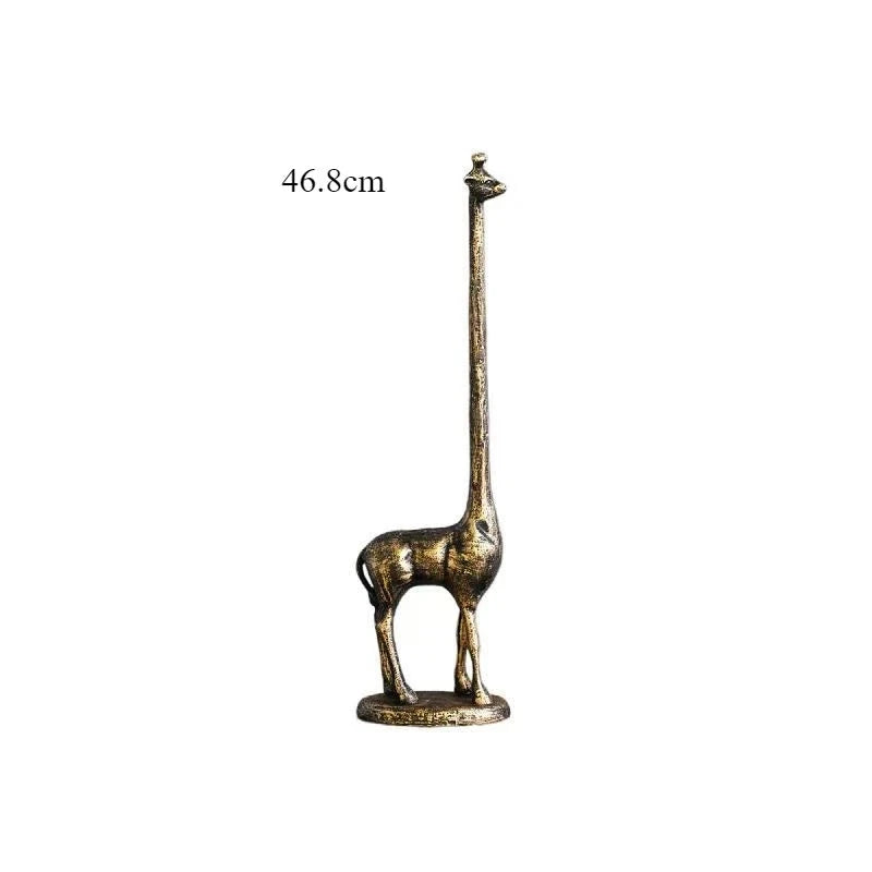 Vertical Giraffe Tissue Holders European Style Creative Cast Iron Handicraft Roll Paper Holder Kitchen Paper Home Storage Rack Gifts for You 'n Me