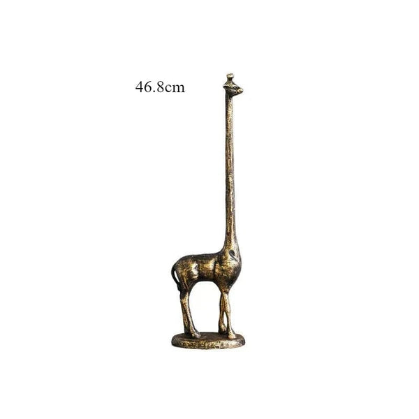 Vertical Giraffe Tissue Holders European Style Creative Cast Iron Handicraft Roll Paper Holder Kitchen Paper Home Storage Rack Gifts for You 'n Me