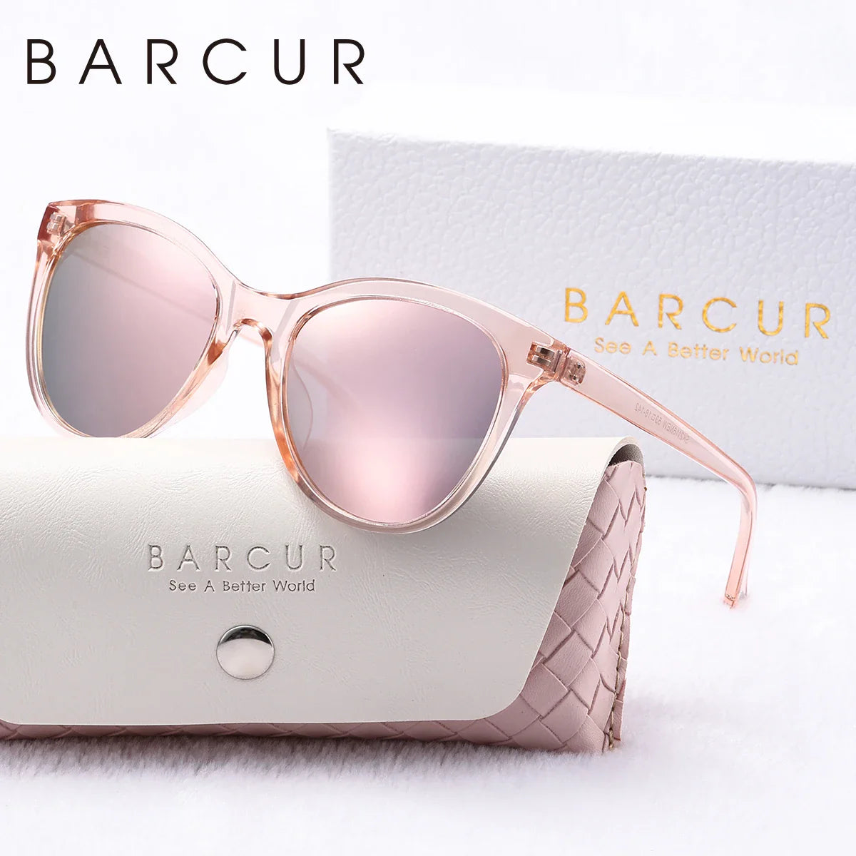 BARCUR Women’s Transparent Fashionable Cat Eye Sunglasses – Polarized UV400 Gradient Lenses for Summer Travel Party & Vacation – Comfortable Durable Best Gift Idea