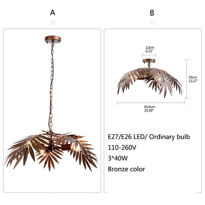 Retro tropical coconut leaf ceiling lighting E27/E26 unique rustic tree lamp living room bedroom cafe restaurant chandelier