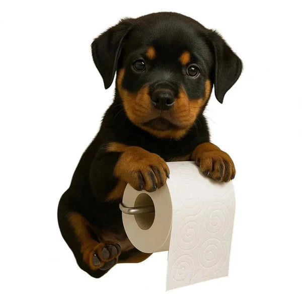 1 PCS Funny Dog Toilet Paper Holder Wall Mounted Resin Animal Statue Bathroom Tissue Roll Organizer Home Decor DSers Fulfillment