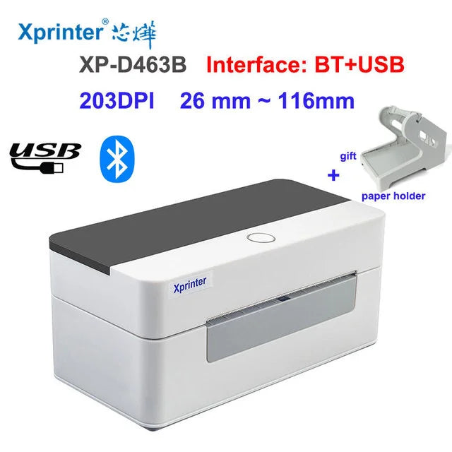 463B Thermal Label Printer 100*100 /150 Bluetooth Shipping Express Barcode Printer Label Holder POS For MacOS/Windows/Android