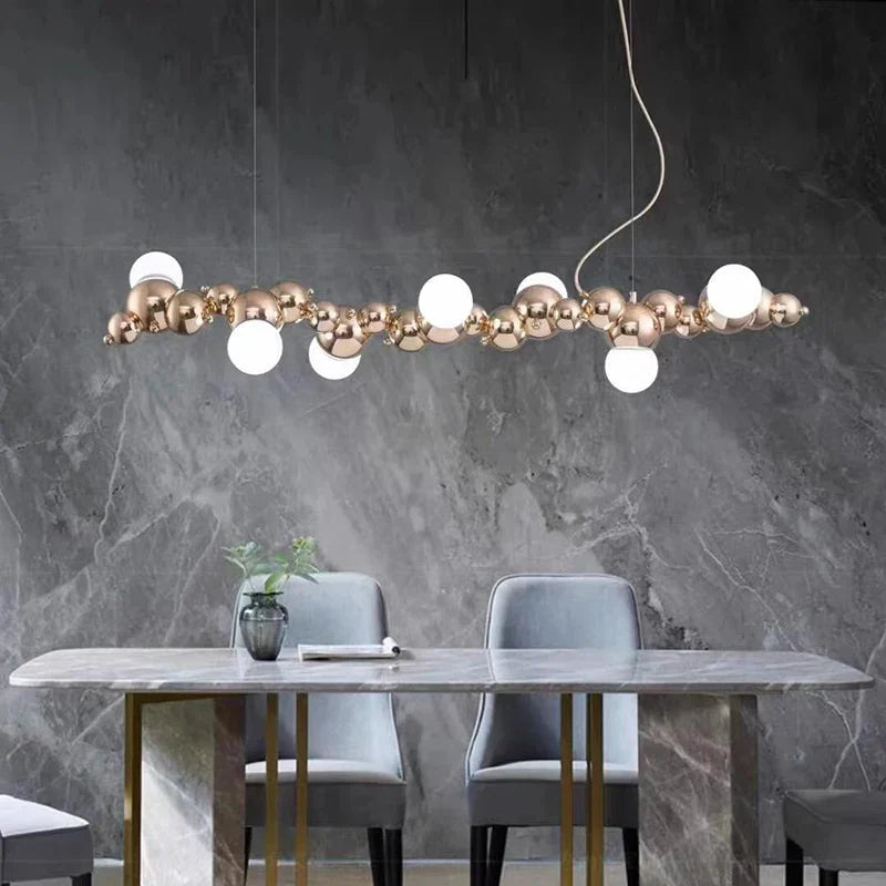 Matte Black LED Chandelier 9-Head Contrast