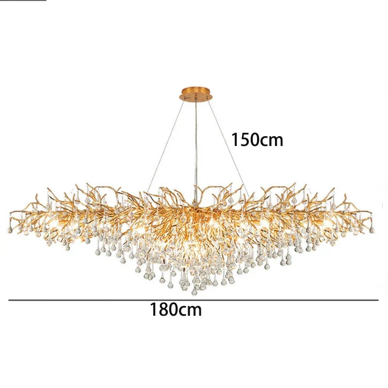 Gold Geometric LED Pendant 180cm Length