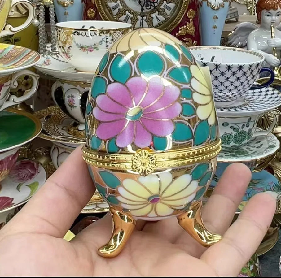 Cartoon 3D Relief Colorful Handdrawn Flower Tank Jar Jewelry Box Ring Box Tin Milk Jug Vase Tableware Household