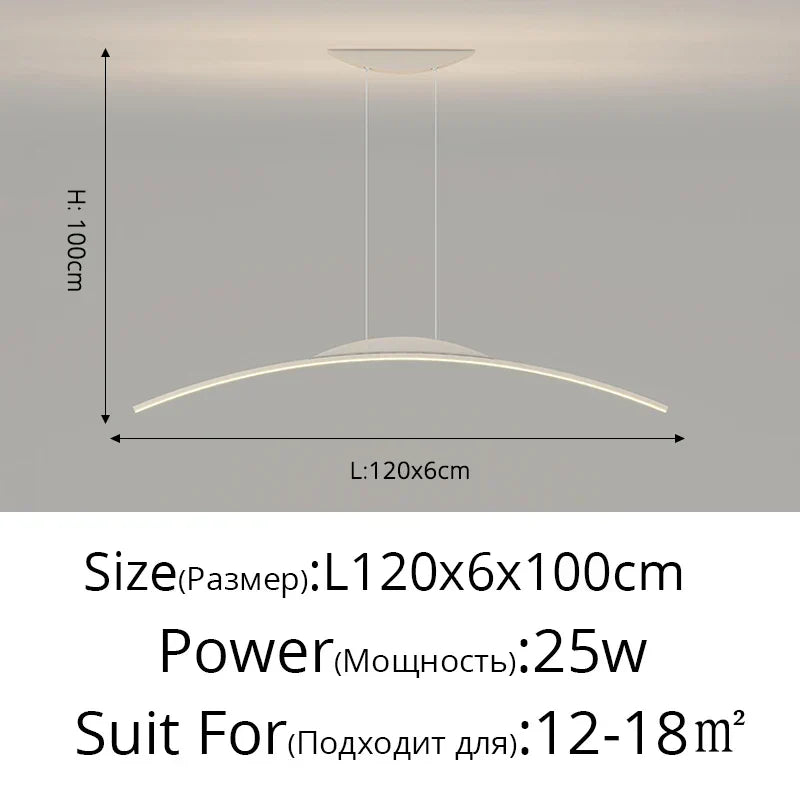 Minimalist LED Pendant Light Gold 150cm Dimmable