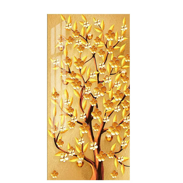 Abstract Golden Rich Tree Money Tree Oil Paintings on Canvas Poster Modern Landscape Wall Art Picture Print Home Decor No Frame