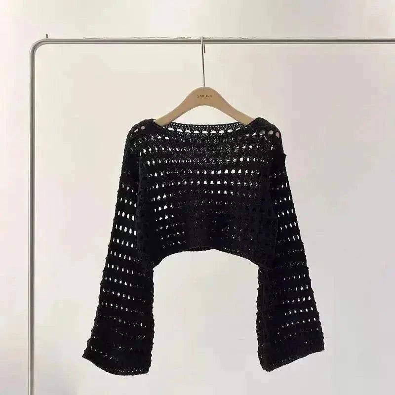 Boho Crochet Knit Crop Top for Summer Beach