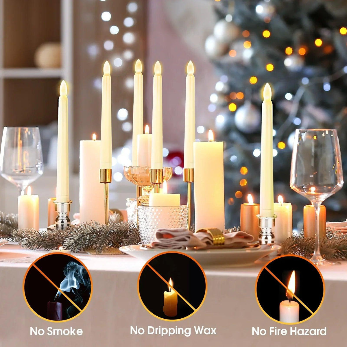 280hours Light Time LED Candle With Remote Flameless Electronic Taper Candle Light for Party Wedding Home Decor Flashing Lamp
