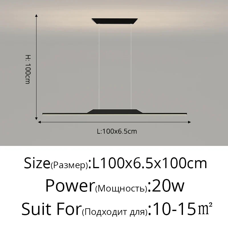 Minimalist LED Pendant Light Gold 150cm Dimmable