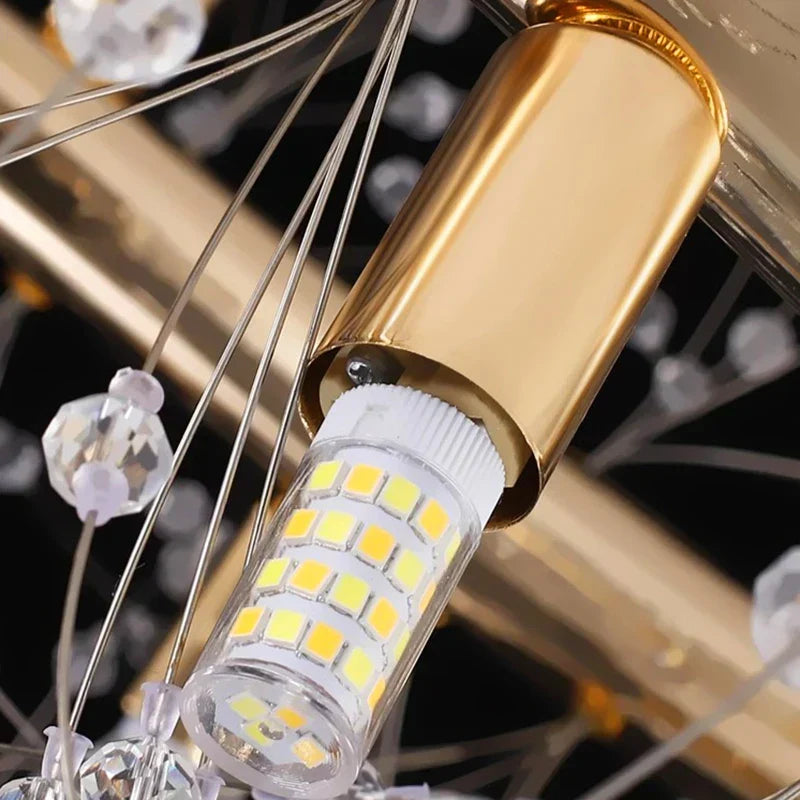 Gold Sculptural LED Chandelier 20-Head Artistic