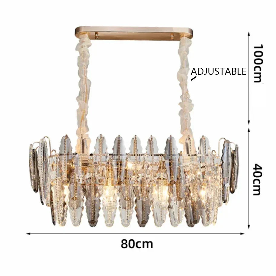 Crystal Leaf Chandelier 150cm Duplex Design