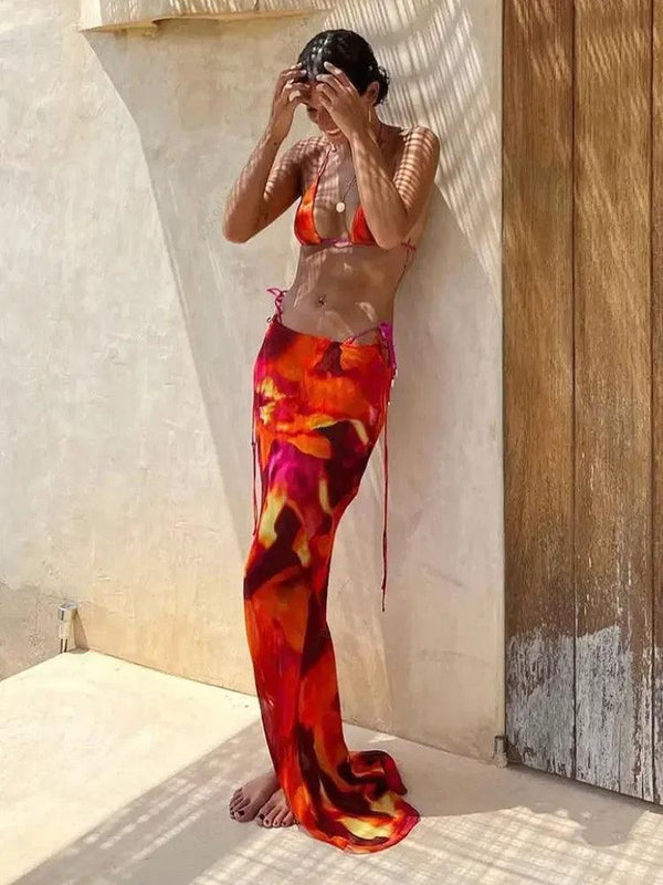 Tropical vibe three Piece swimsuit - Sexikinis Swim - Gifts for You 'n Me