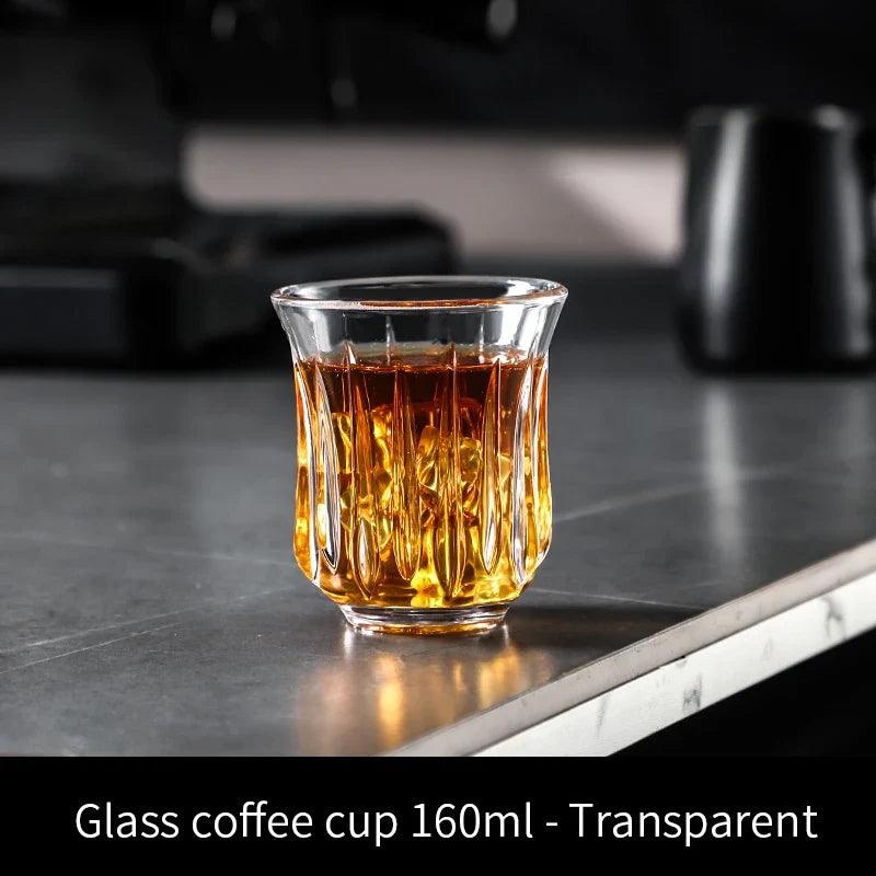 BINCOO 90ml-400ml Glass Coffee Cup Drinking Glasses for Espresso Cappuccino Latte Mug Juice Cocktails Home Kitchen Barista Tools