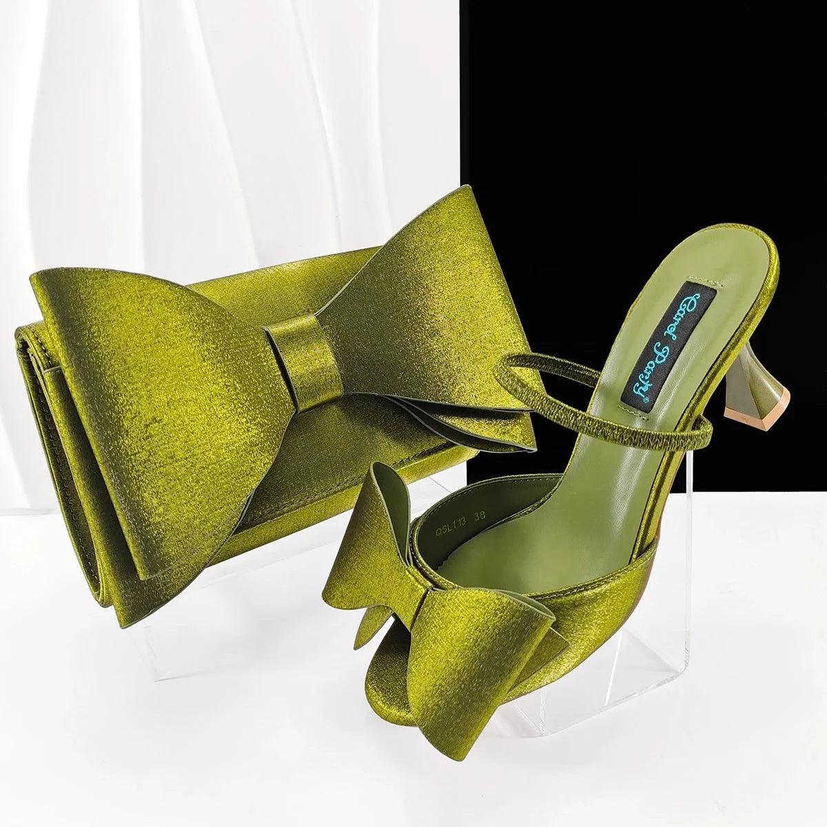 Lastest Italian Style Ladies Shoes with Matching Bag Set HVB1-1