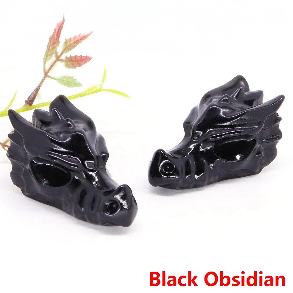 Dragon Head Statue Natural Gemstone