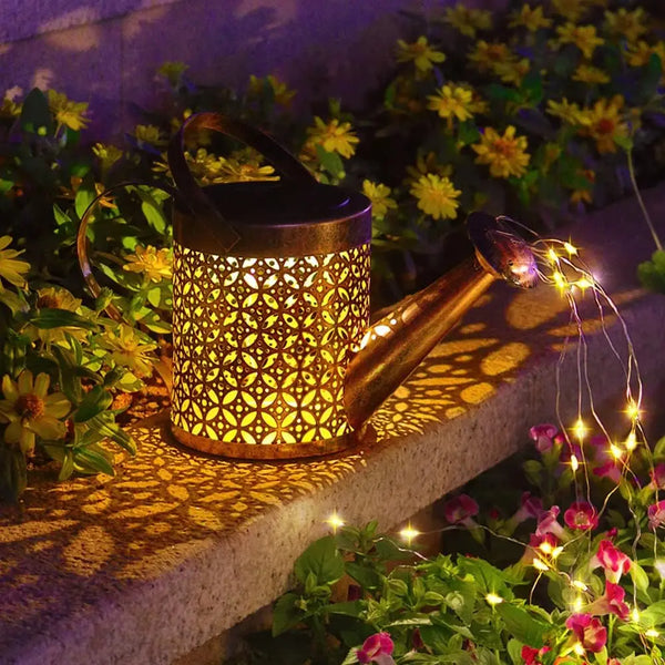 1pc Solar Watering Can with Lights,Solar Lanterns Outdoor Hanging Waterproof Garden Decor,Solar Garden Lights Yard Decorations