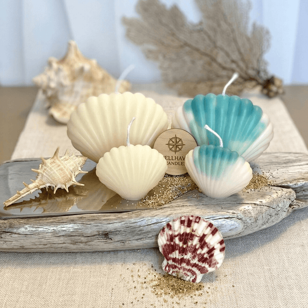Shell Candle | Handmade Coastal Decor