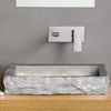 Seagrass Rustic Limestone Rectangular Sink Honed Interior Hand-Chiseled Exterior (W)18